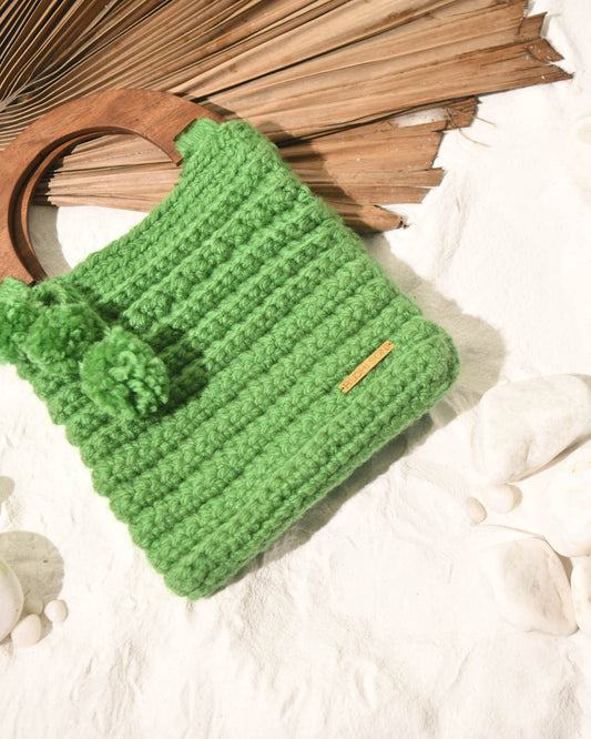 GREEN WOOL BAG