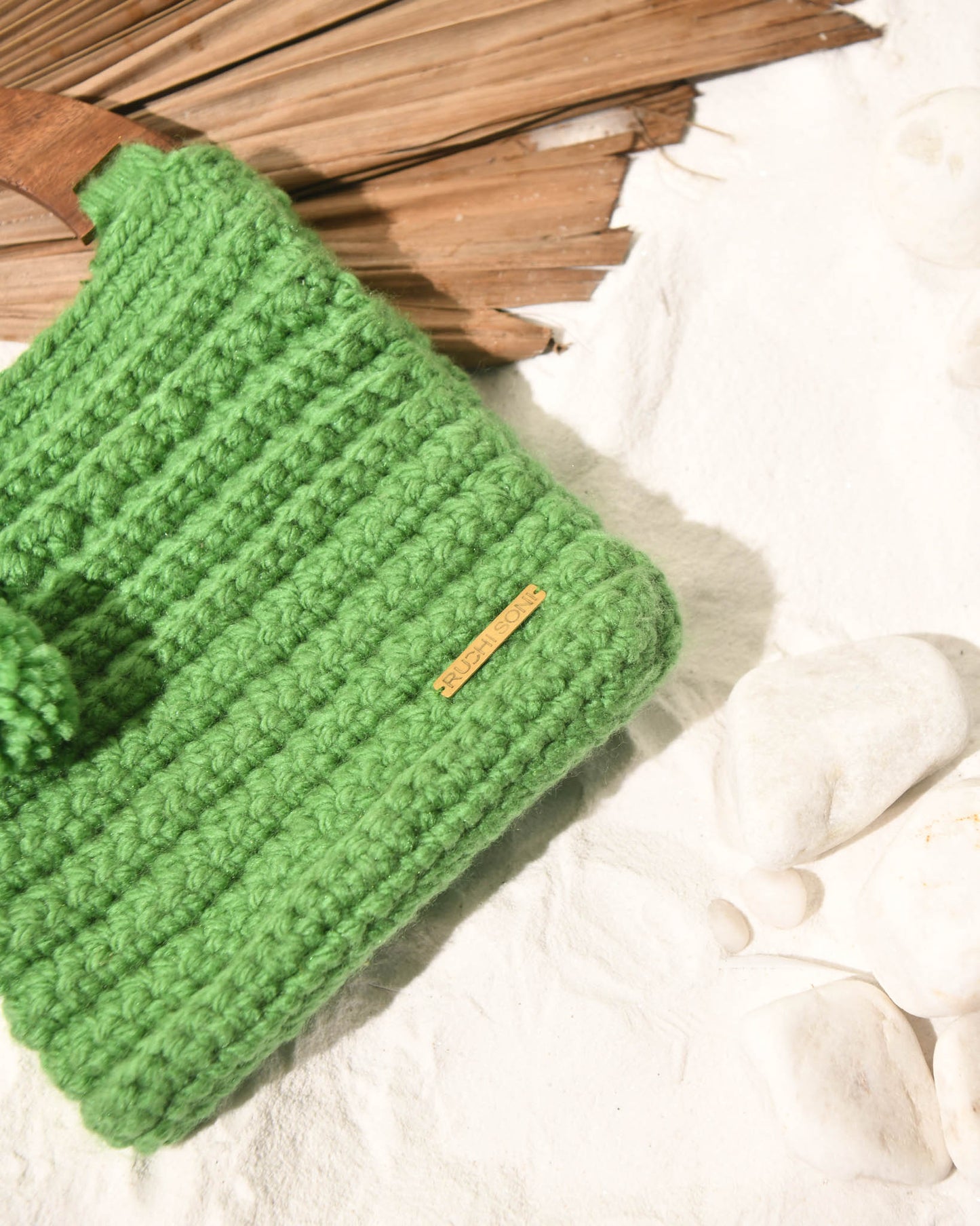 GREEN WOOL BAG